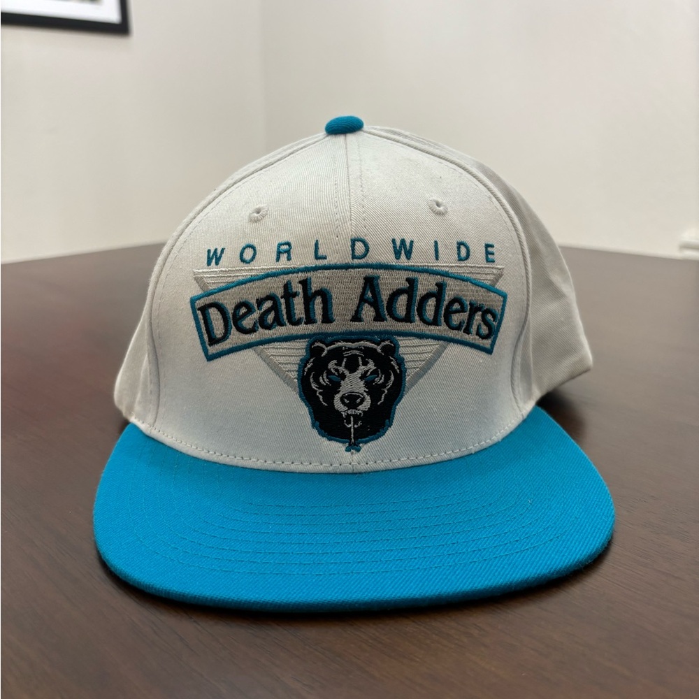 Mishka Worldwide Death Adders SnapBack Hat - White & Teal